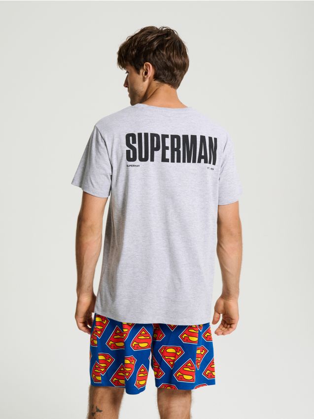 Pijamă cu amestec de vâscoză și imprimeu pe spate Superman - SINSAY
