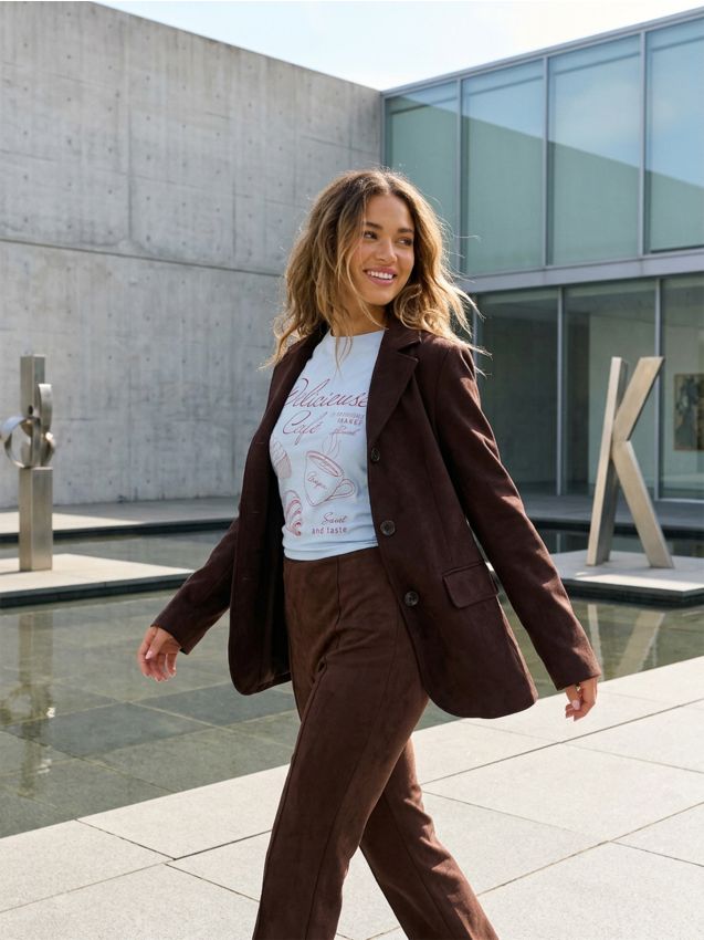 Sinsay - Tricou din bumbac cu inscripție - albastru-pal