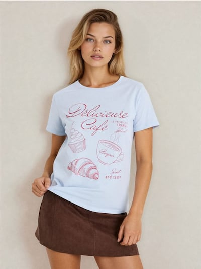 Baumwoll-T-Shirt mit Aufdruck