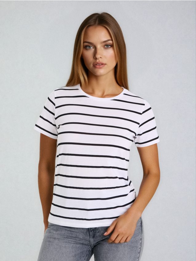 Sinsay - Tricou din bumbac în dungi - altele