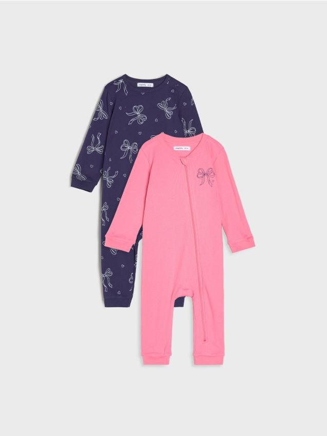 Sinsay - Súprava 2 bavlnených overalov - tmavomodrá