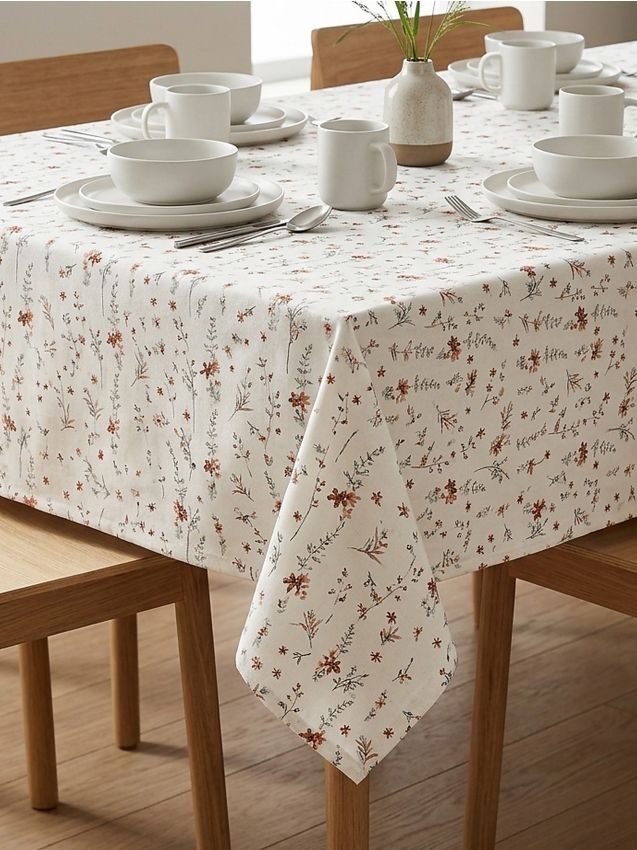 Sinsay - Față de masă cu motiv floral - brun-auriu