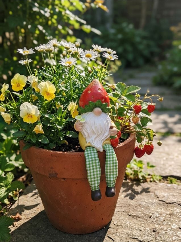 Sinsay - Decorațiune de grădină în forma unui spiriduș cu motiv de căpșună - multicolor