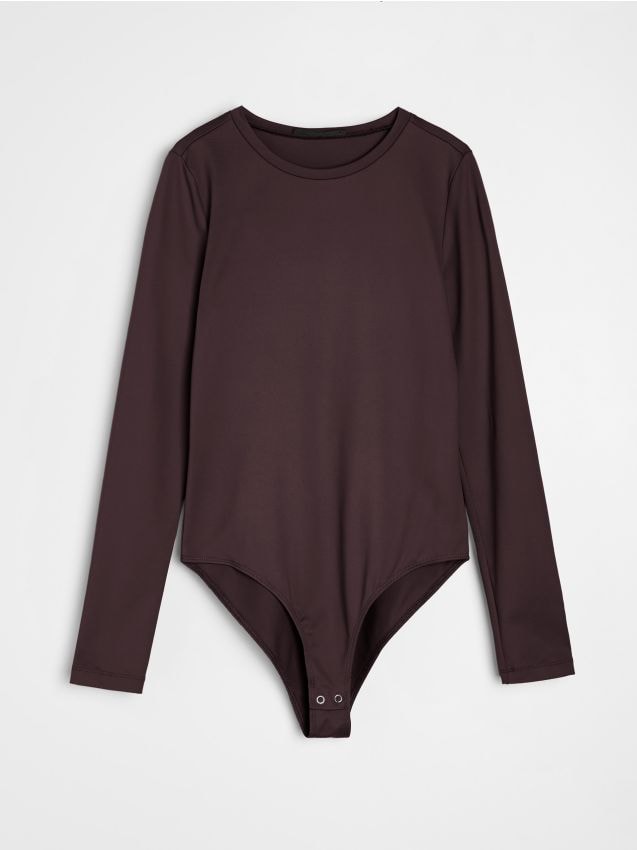 Sinsay - Body s dlhými rukávmi - karmínová