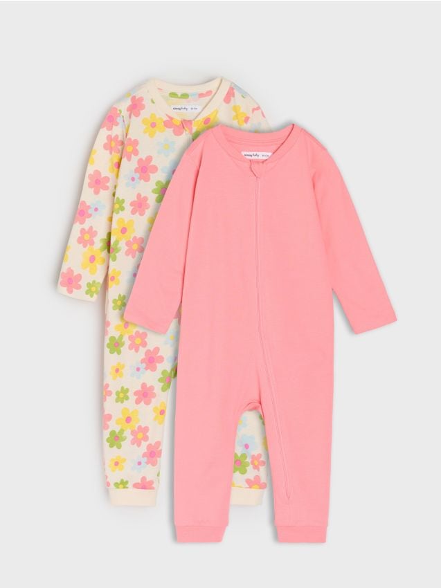 Sinsay - Set de 2 salopete din bumbac - crem