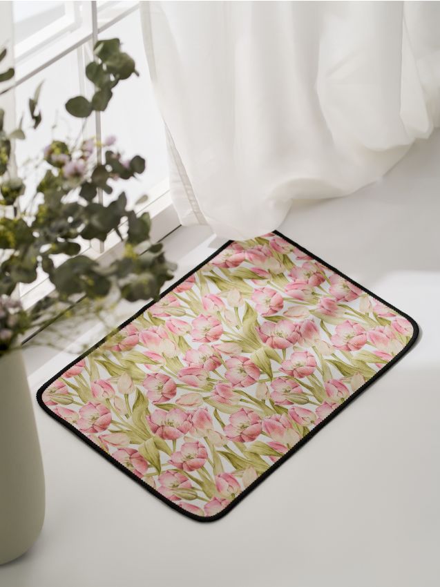 Sinsay - Covoraș de intrare cu motiv floral - roz-pastel