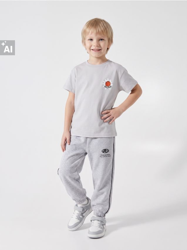 Sinsay - Pantaloni de trening balloon - gri deschis