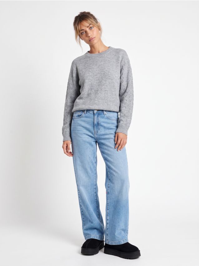 Sinsay - Blugi baggy - albastru