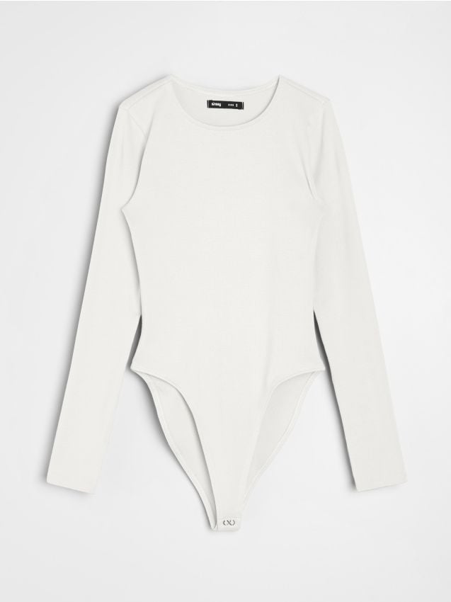 Sinsay - Bawełniane body - kremowy