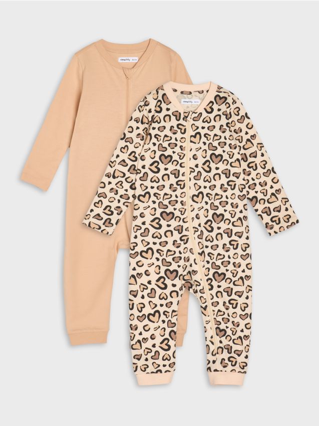 Sinsay - Súprava 2 bavlnených overalov - krémová