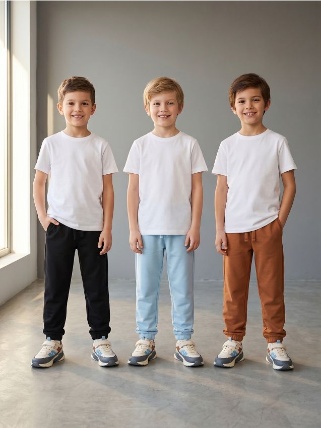 Sinsay - Pantaloni de trening loose jogger 3 pack - albastru-pal