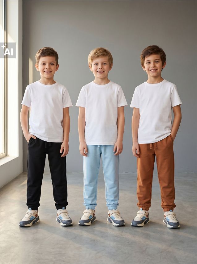 Sinsay - Pantaloni de trening loose jogger 3 pack - albastru-pal