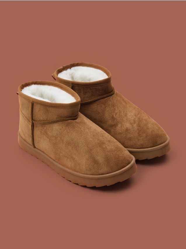 Sinsay - Botine căptușite - brun-auriu