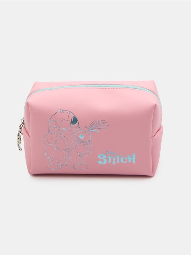 Sinsay - Kozmetická taška s potlačou Stitch - pastelová ružová