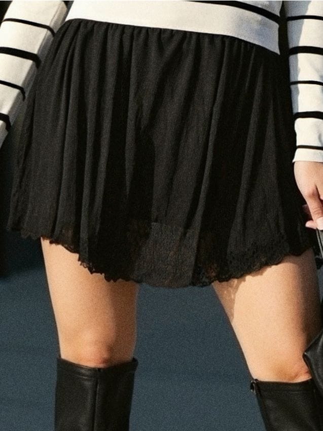 Sinsay - Spódnica mini ze strukturalnej dzianiny - czarny