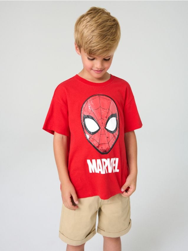 Sinsay - Koszulka Spider-Man - czerwony