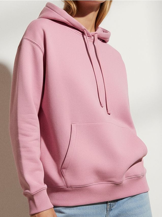 Sinsay - Hoodie z obniżoną linią ramienia - fioletowy