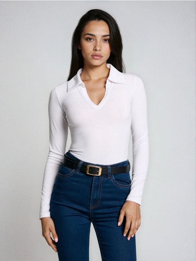 Sinsay - Body s viskózovým zmesom - biela