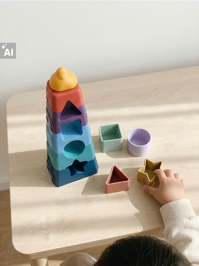 Sinsay - Jucărie – Turn de stivuit cu sorter de forme - multicolor