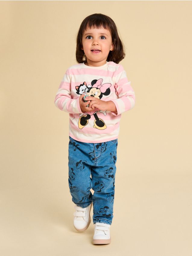 Sinsay - Blugi cu căptușeală din fleece Minnie Mouse - albastru