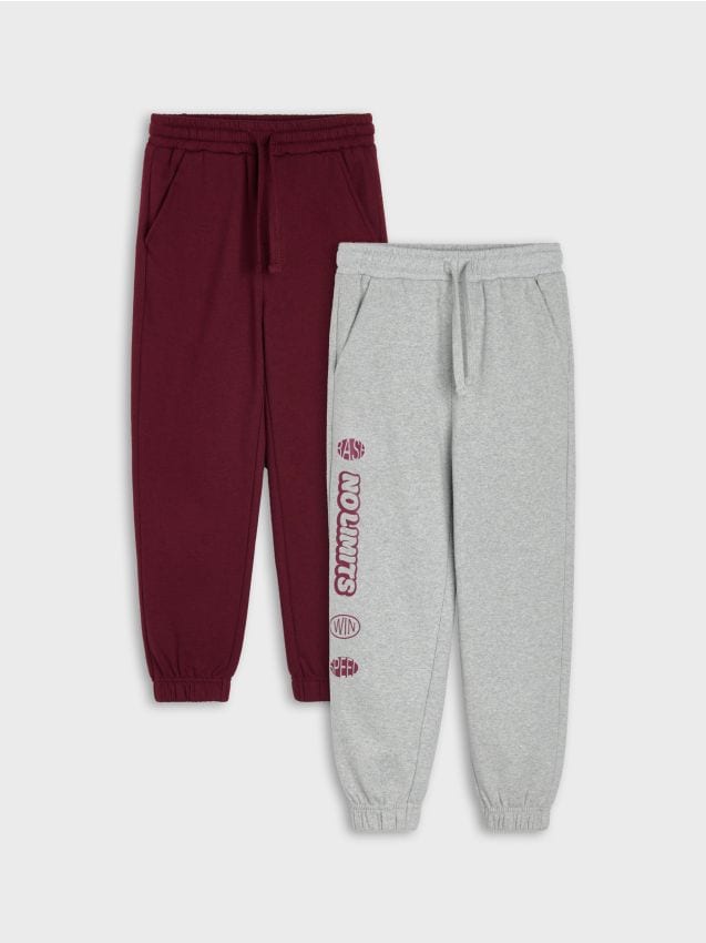 Sinsay - Set de 2 pantaloni de trening jogger loose - gri deschis