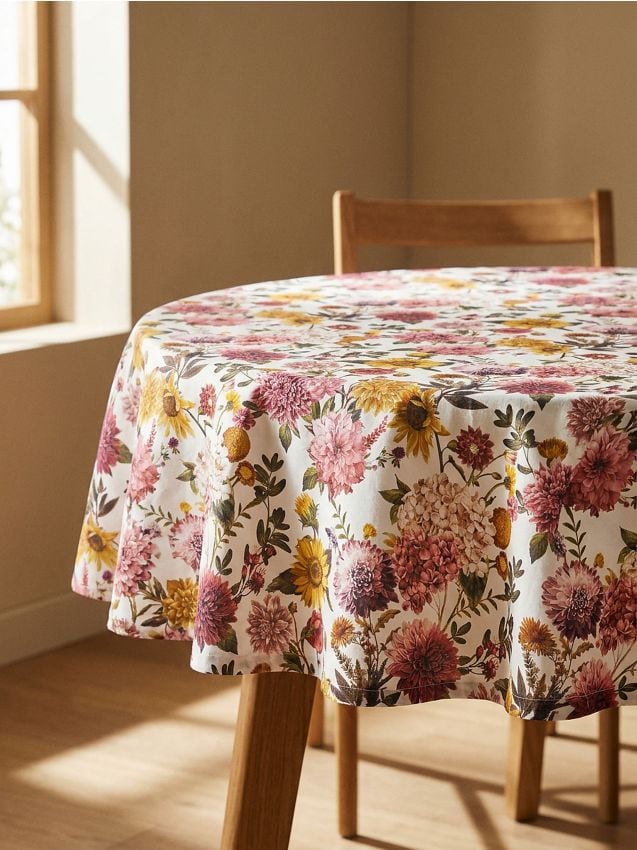 Sinsay - Față de masă rotundă cu motiv floral - multicolor