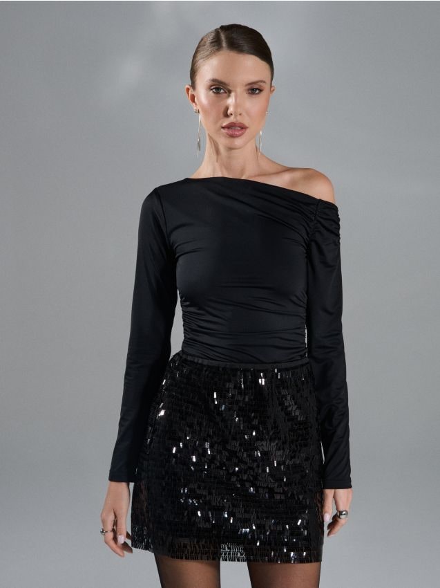 Sinsay - Spódnica mini - czarny