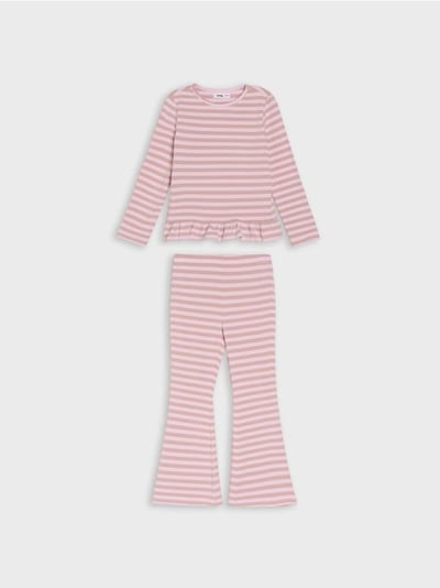 Βαμβακερό πλεκτό σετ με ρίγες