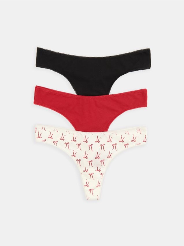 Sinsay - Set de 3 perechi de chiloți tanga - multicolor