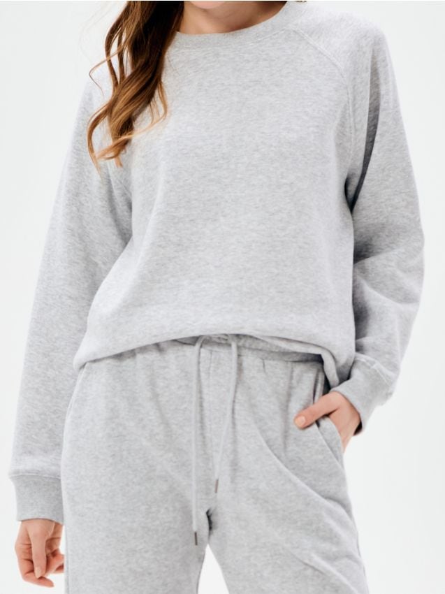 Sinsay - Bluza crewneck basic - szary