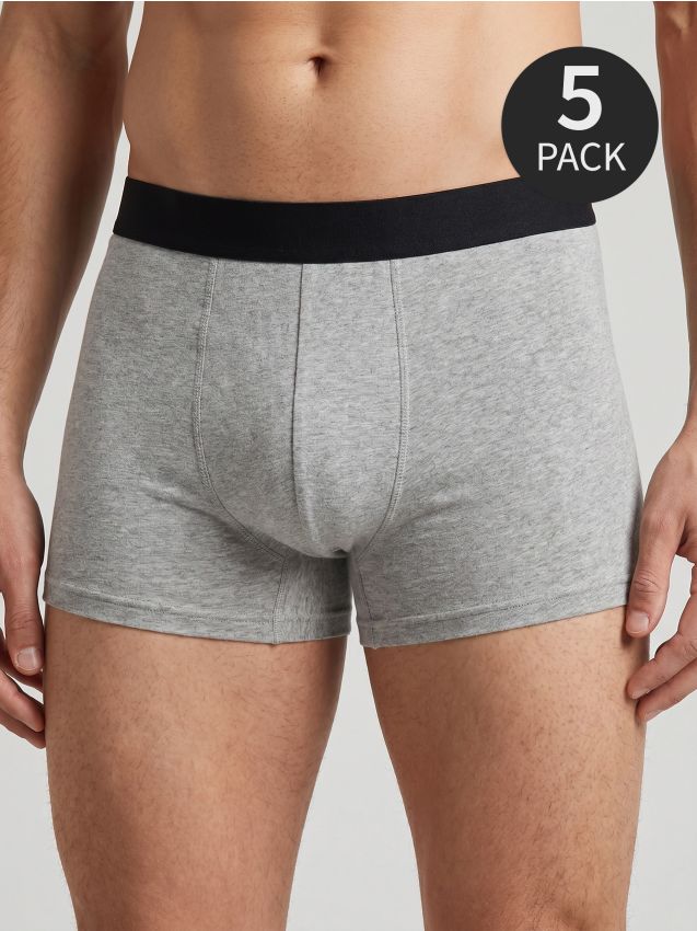 Sinsay - Bawełniane bokserki classic 5 pack - czarny