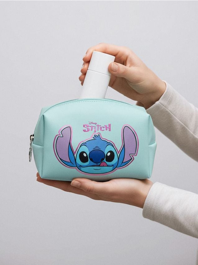 Sinsay - Kozmetická taška s potlačou Stitch - bledotyrkysová