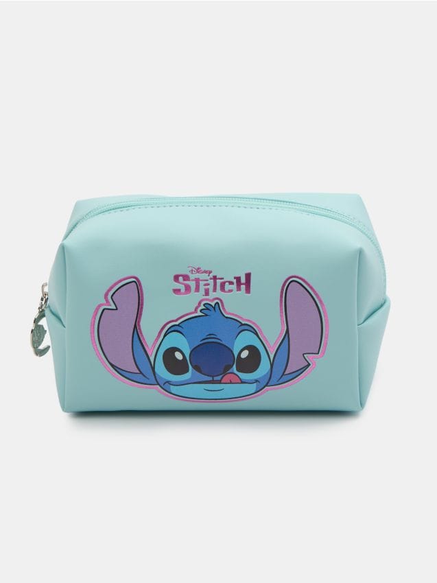 Sinsay - Kozmetická taška s potlačou Stitch - bledotyrkysová