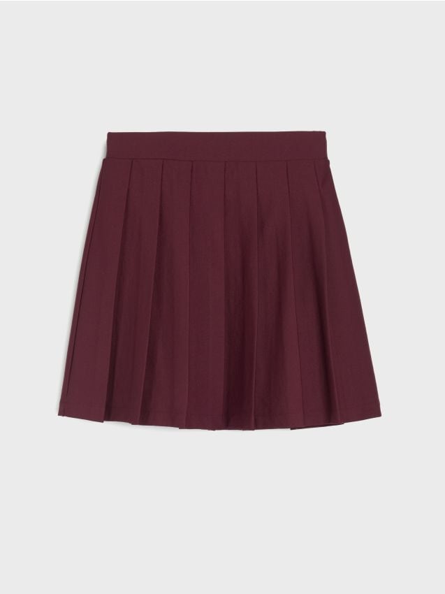Sinsay - Mini sukňa so záhybmi - mahagónová