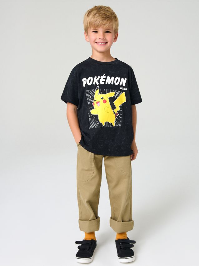 Sinsay - Tricou Pokémon - negru-antracit