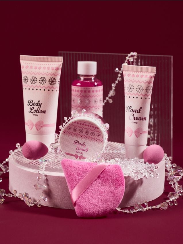 Sinsay - Set: loțiune de corp, scrub, gel de duș și cremă de mâini - multicolor