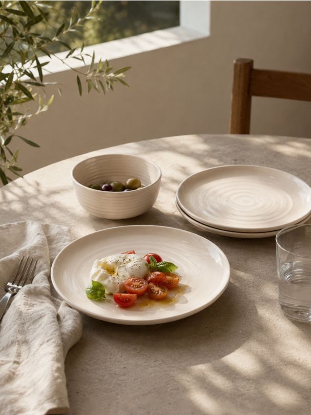 Sinsay - Farfurii ceramice set 2 bucăți - nude