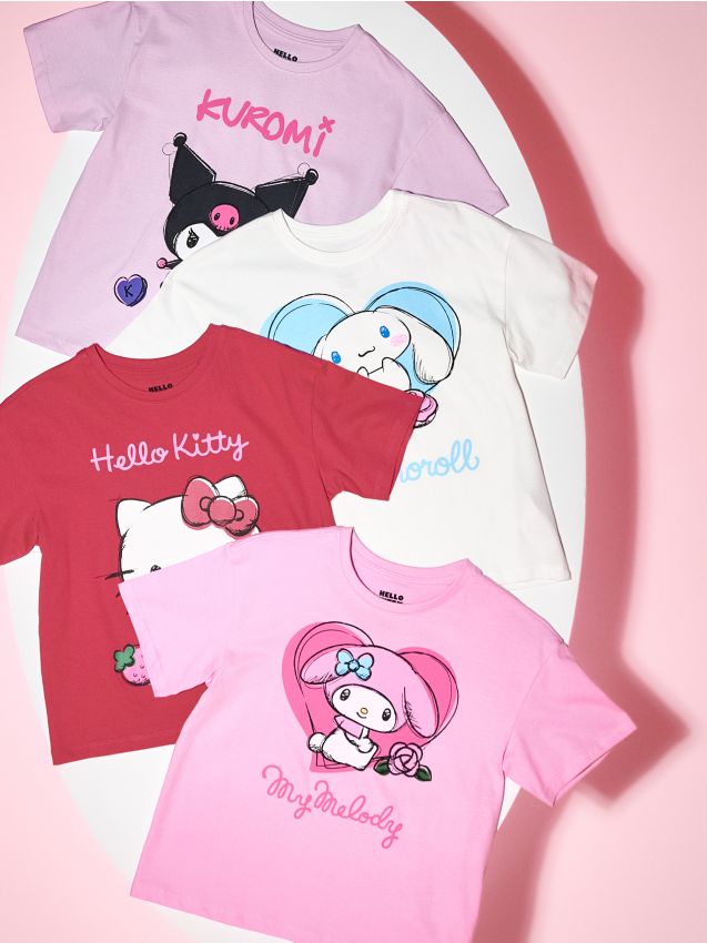 Sinsay - Set de 4 tricouri din bumbac Hello Kitty and Friends - multicolor
