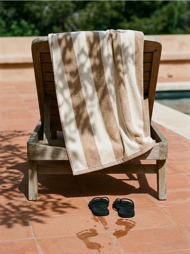 Sinsay - Prosop din bumbac cu dungi - bej