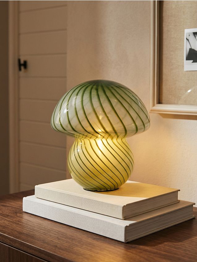 Lampada da tavolo LED a forma di fungo - verde pallido