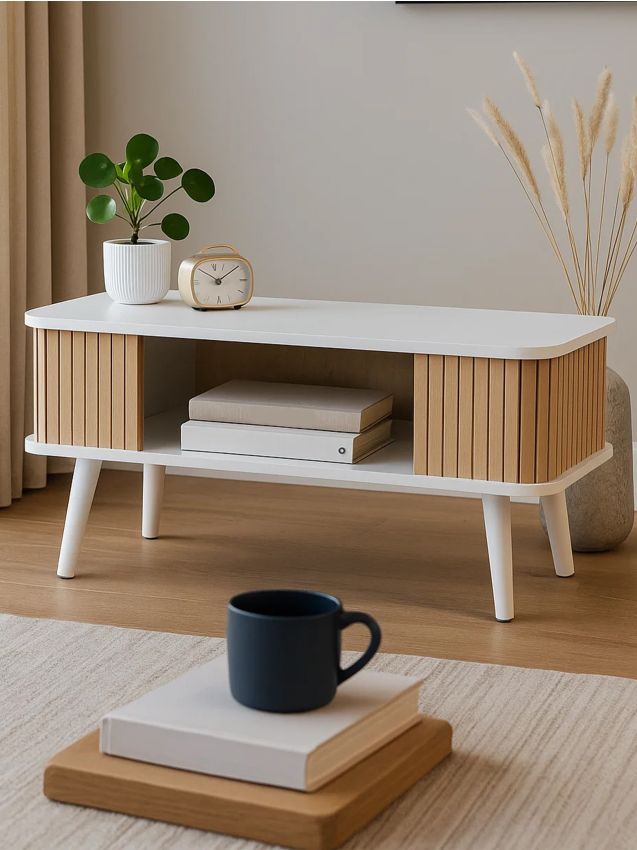 Sinsay - Konferenčný stolík s policou - biela