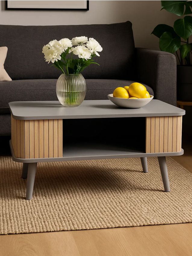 Sinsay - Konferenčný stolík s policou - svetlošedá