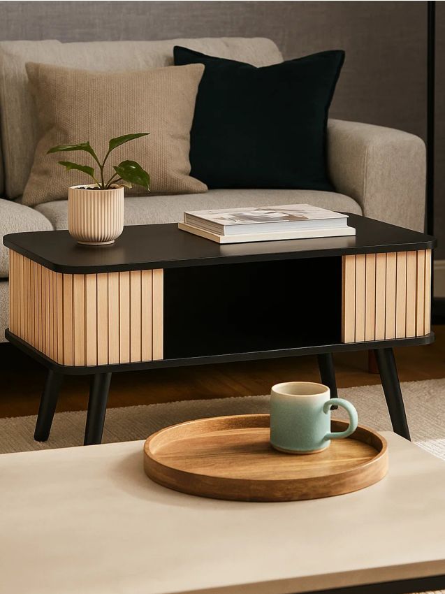 Sinsay - Konferenčný stolík s policou - čierna