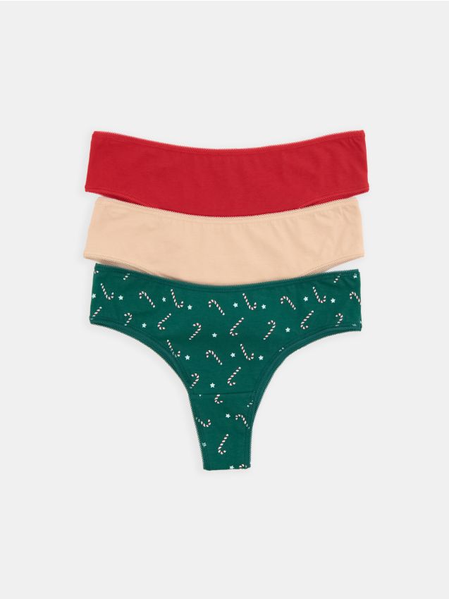 Sinsay - Set de 3 perechi de chiloți cu croială braziliană - multicolor