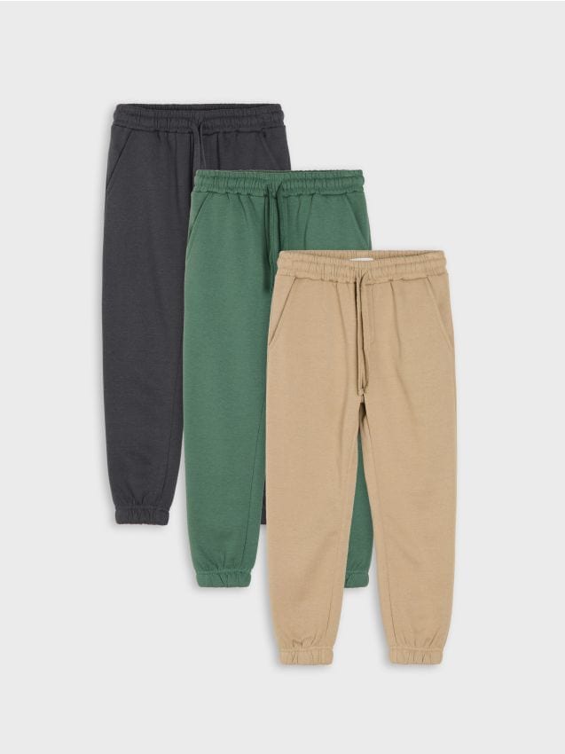 Sinsay - Pantaloni de trening jogger lejeri 3 pack - negru-antracit