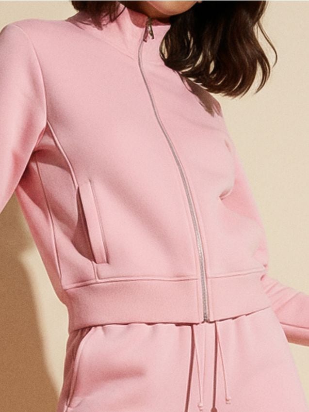 Sinsay - Gładka bluza ze stójką - różowy