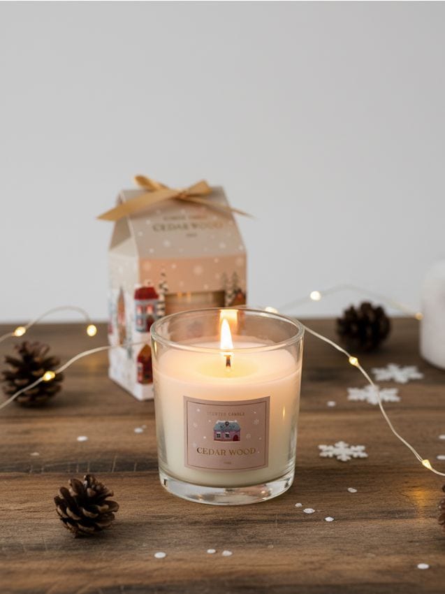 Sinsay - Voňavá sviečka Cedar Wood - krémová