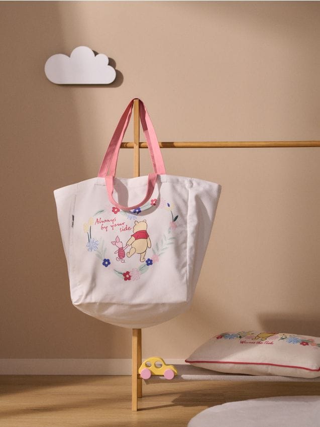 Sinsay - Geantă shopper Winnie the Pooh - crem