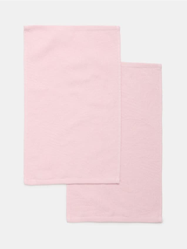 Sinsay - Set de prosoape din bumbac cu model vegetal embosat 2 bucăți - roz-pastel