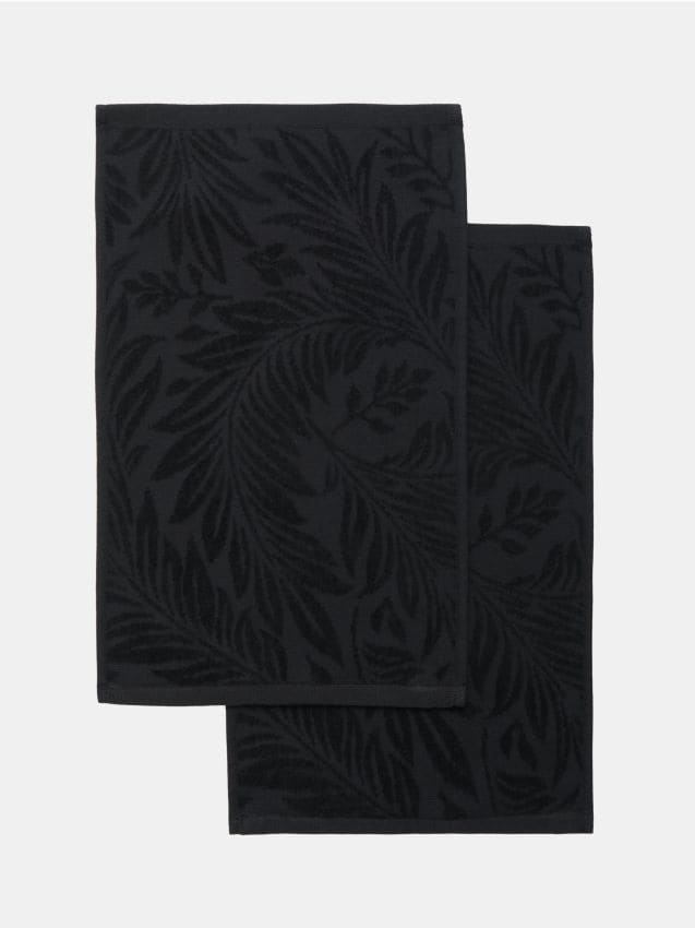 Sinsay - Set de prosoape din bumbac cu model vegetal embosat 2 bucăți - negru
